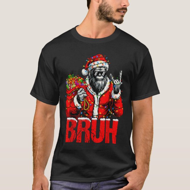 Camiseta Bruh Bigfoot Christmas Funny Sasquatch Xmas For Me (Frente)
