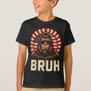 Camiseta Bruh bigfoot meme gráfico meninos homens engraçado
