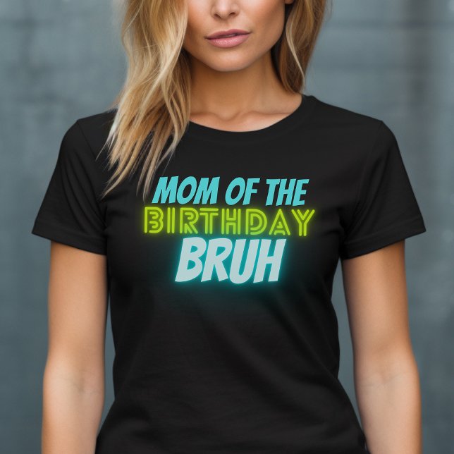 Camiseta Bruh Birthday Pai Engraçado Neon Brilhante Azul T- (Criador carregado)