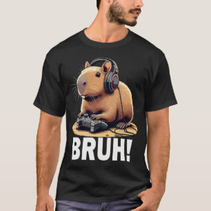 Camiseta Bruh Capivara Vídeo Engraçado Jogos Capivara Gamer
