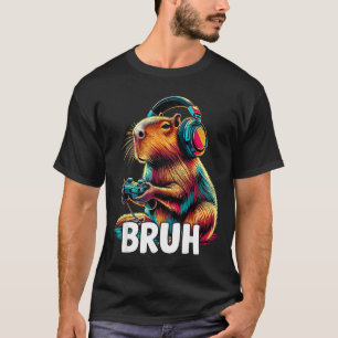 Camiseta Bruh Capivaras Vídeos Engraçados Jogos Capivara 