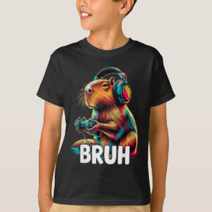 Camiseta Bruh Capivaras Vídeos Engraçados Jogos Capivara 