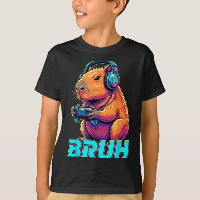 Camiseta Bruh Capybara Funny Video Games Capybaras  (Frente)