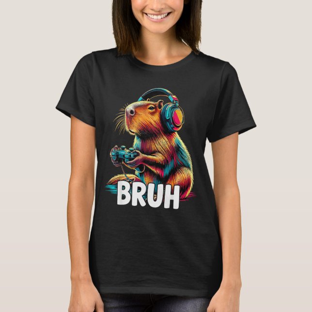 Camiseta Bruh Capybaras Funny Video Games Capybara  (Frente)