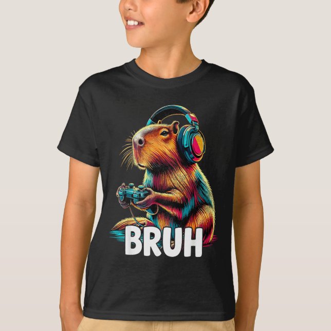 Camiseta Bruh Capybaras Funny Video Games Capybara  (Frente)
