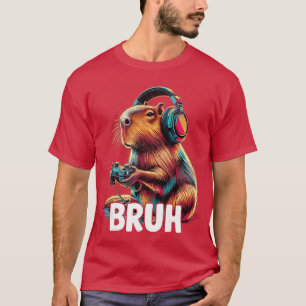 Camiseta Bruh Capybaras Vídeos Engraçados Jogos Capivara en