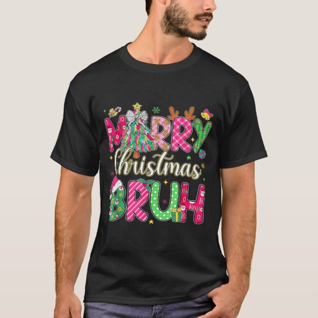 Camiseta Bruh Christmas Shirt Kids Xmas Men Teen Boys Funny (Frente)