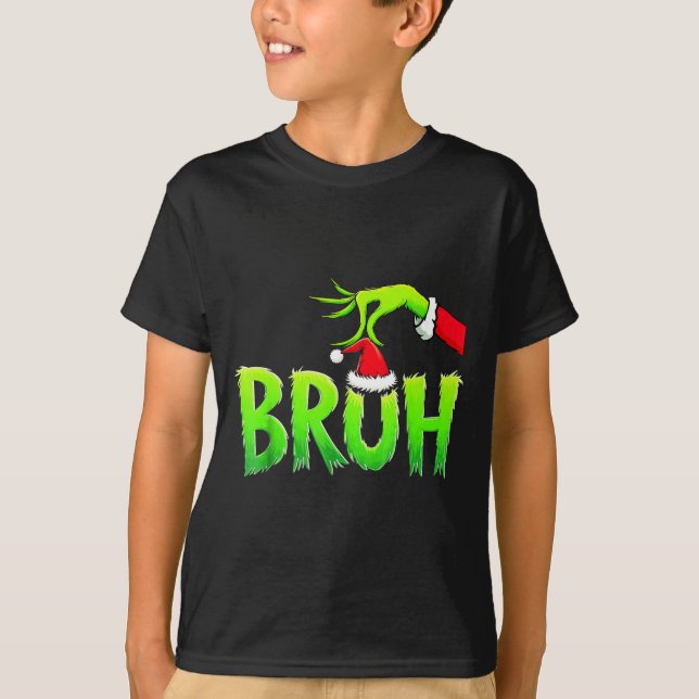 Camiseta Bruh Christmas Shirt Kids Xmas Teens Boys Funny Ch (Frente)