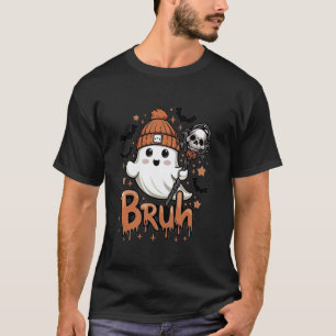 Camiseta Bruh Cute Ghost Halloween Trick Ou Trate Can
