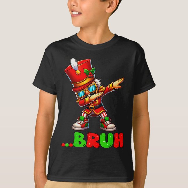 Camiseta Bruh Dab Nutcracker Funny Kids Boys Mens Christmas (Frente)