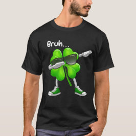 Camiseta Bruh Dabbing Shamrock - Dia de São Patrício engraç
