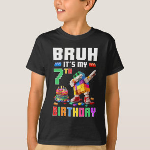 Camiseta Bruh É Meu 7 Aniversário Mestre Construtor Dabbing