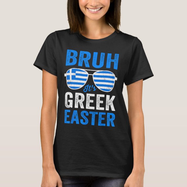 Camiseta Bruh É uma Páscoa grega Engraçada Retro Páscoa Gre (Frente)