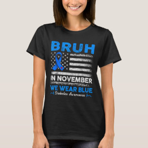 Camiseta Bruh Em Novembro Vestimos Bandeira Azul De Fita