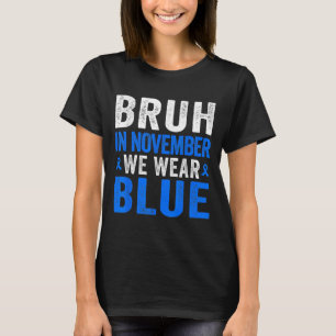 Camiseta Bruh Em Novembro Vestimos Diabete Azul De Fita