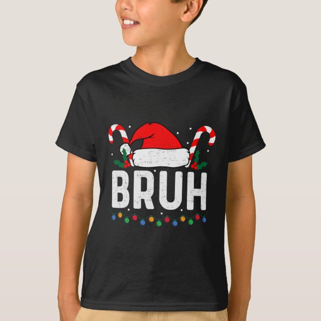 Camiseta Bruh Engraçado Adolescente de Natal Meninos Homens (Frente)