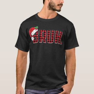 Camiseta Bruh Engraçado Xadrez Vermelha Natal Xmas Pajamas