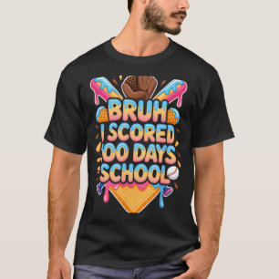 Camiseta Bruh eu marquei 100 dias de sorvete de beisebol es