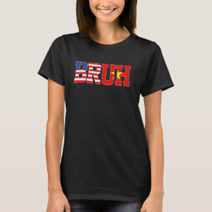 Camiseta Bruh EUA Vietnã Bandeira Americana Vietnamita