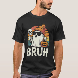 Camiseta Bruh Ghost Halloween Cute Ghost Trick Or Treat Can