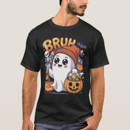 Camiseta Bruh Ghost Happy Halloween Trick Ou Treine Pumpkin