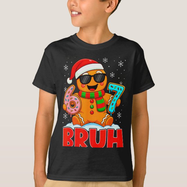 Camiseta Bruh Gingerbread Six Seven 67 Ice Cream Drip Chris (Frente)