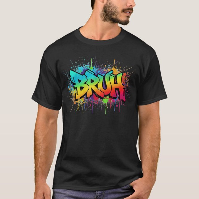 Camiseta Bruh Graffiti PNG | Rainbow Street Art Sublimation (Frente)