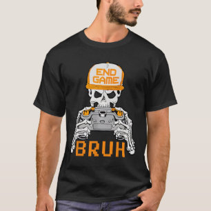 Camiseta Bruh Halloween Meninos Crianças Gamer Homens Esque
