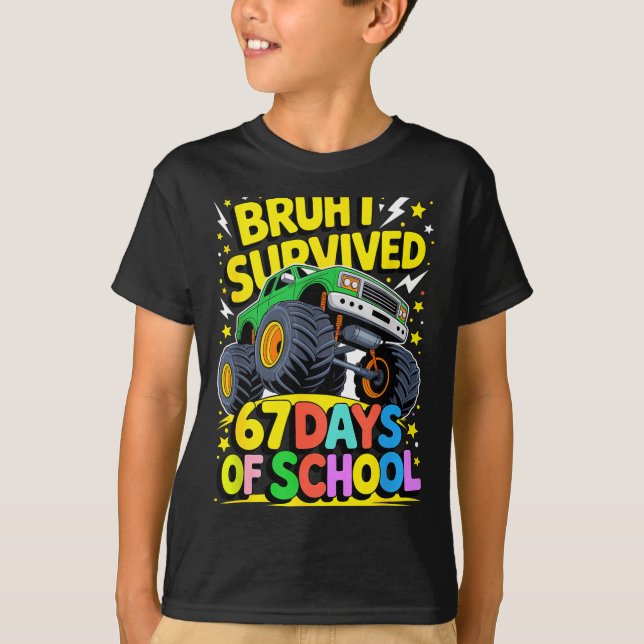 Camiseta Bruh I Survived 67 Days Of School Six Seven Meme T (Frente)