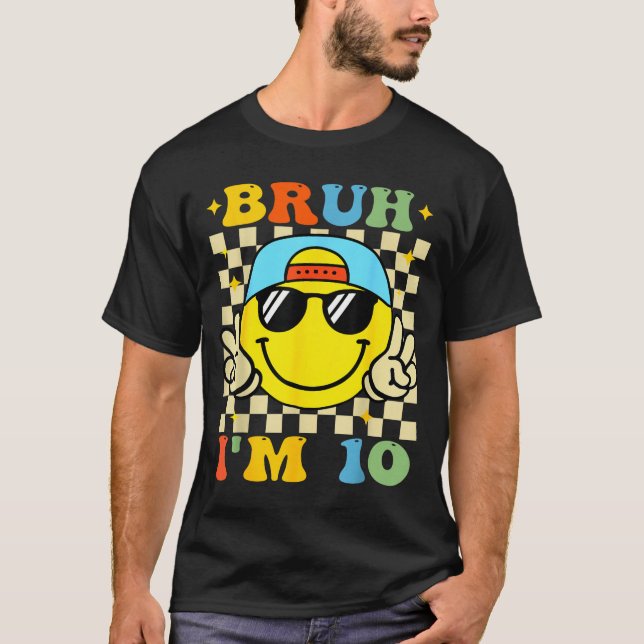 Camiseta Bruh I'm 10 Years Old Blue Birthday Boys 10th Birt (Frente)