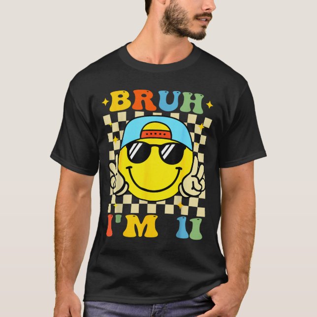 Camiseta Bruh I'm 11 Years Old Blue Birthday Boys 11th Birt (Frente)