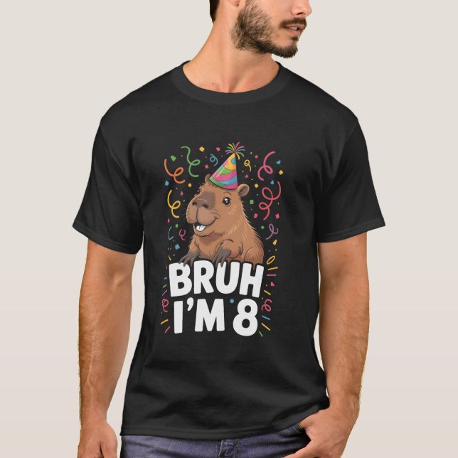 Camiseta Bruh I'm 8 Year Old Capybara (Frente)