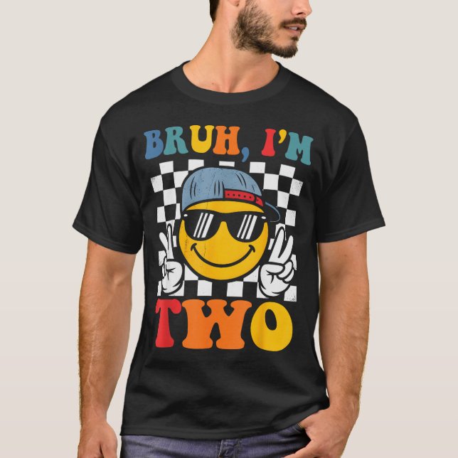 Camiseta Bruh I'm Two 2 Groovy 2nd Birthday Boys Girls 2 Ye (Frente)