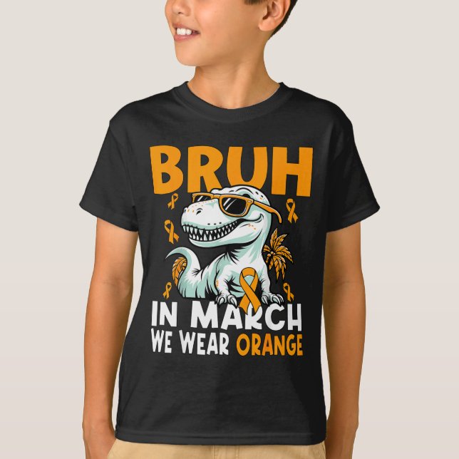 Camiseta Bruh In March We Wear Orange Ms Multiple Sclerosis (Frente)