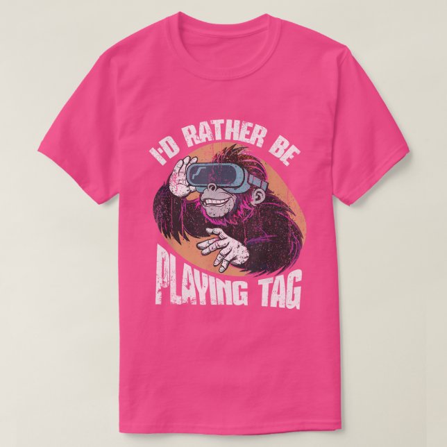 Camiseta Bruh I'Preferencialmente Jogando Tag Monkey Video  (Frente do Design)