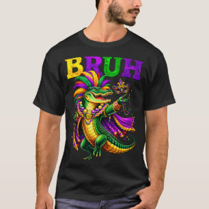 Camiseta Bruh Jacaré Dourado Roxo Verde Design