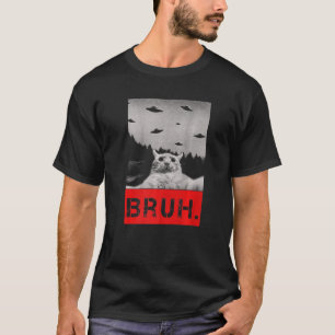 Camiseta Bruh. Meme Cat Shirt Engraçado Irmão Vintage me de