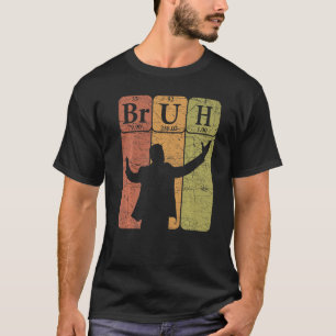 Camiseta Bruh Periódicos Elementos de Mesa Bro Slang Bruh M