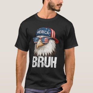 Camiseta Bruh Quatro 4 de Julho Águia Patriótico Americano 