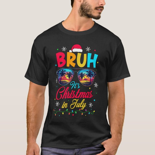 Camiseta Bruh Santa Claus Sunglass Natal Em Jul (Frente)