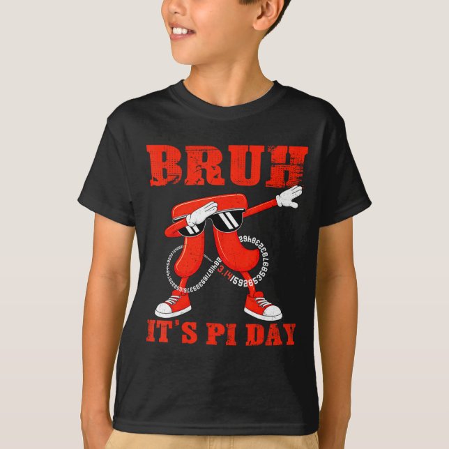 Camiseta Bruh seis sete dia 3.14 número matemática dabbing  (Frente)