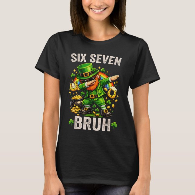 Camiseta Bruh St Patricks Day Six Seven Kids Boys Men Women (Frente)