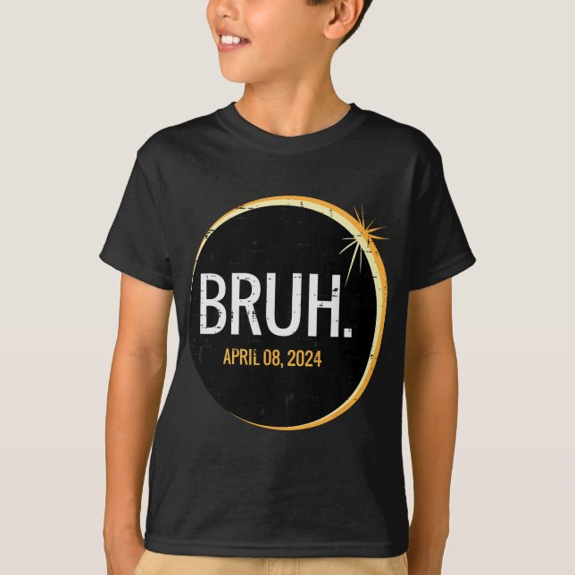 Camiseta Bruh Total Solar Eclipse 2024 Abril 8 Rapazes Home (Frente)