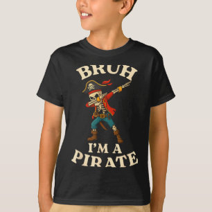 Camiseta Bruh Um Pirata Dabbing Caveira Fantasia Preguiçosa