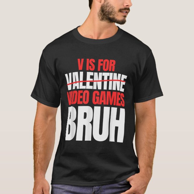 Camiseta Bruh V É Para Crianças Dias de os namorados De Vid (Frente)