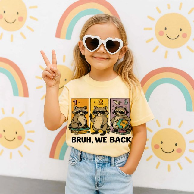 Camiseta Bruh We Back Raccoon | Escola de Amante de os anim (kindergarten rocks

1st grade crew

2nd grade squad

third grade ready

fourth grade rules

fifth gr)