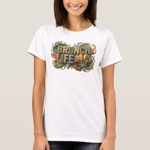Camiseta BRUNCH LIFE Laranja Bonita