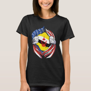 Camiseta Brunei Darussalam Bandeira Americana Orgulhosa De