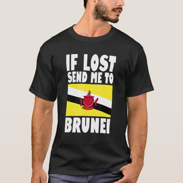 Camiseta Brunei Flag Design  If lost send me to Brunei (Frente)