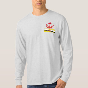 Camiseta Brunei Flag e Casaco de Armas Patriótico